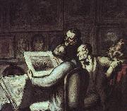 Honore  Daumier The Print Collectors oil painting on canvas